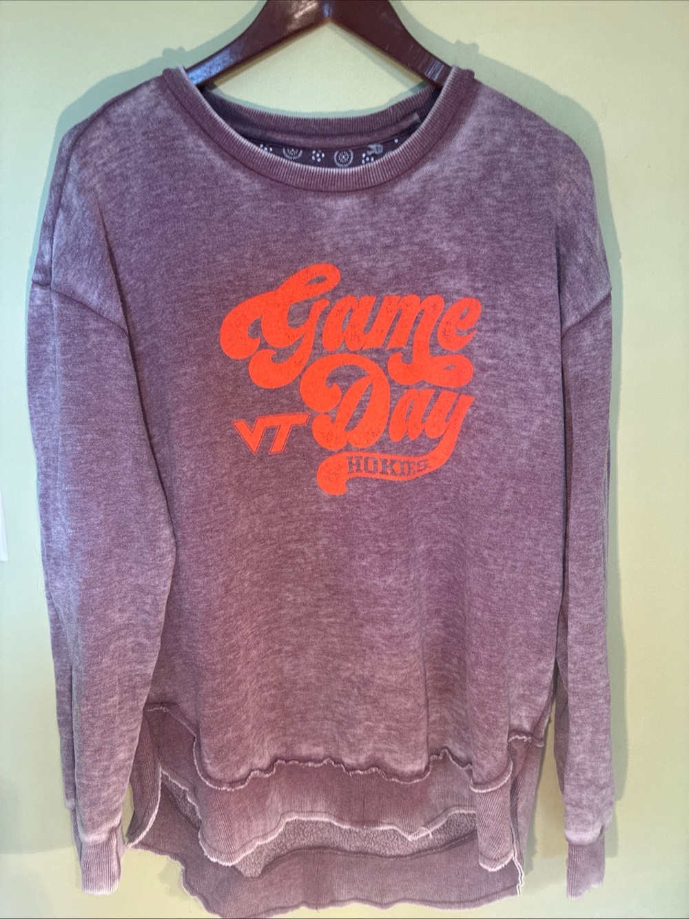 Maroon 'Game Day' Pullover Sweatshirt with Orange Graphics